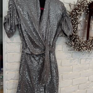 Zara Silver Sequin Dress
